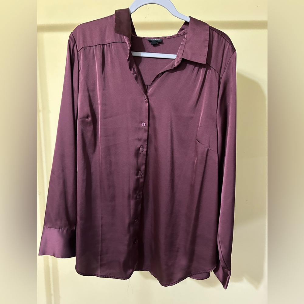 Torrid Burgundy Satin Blouse
